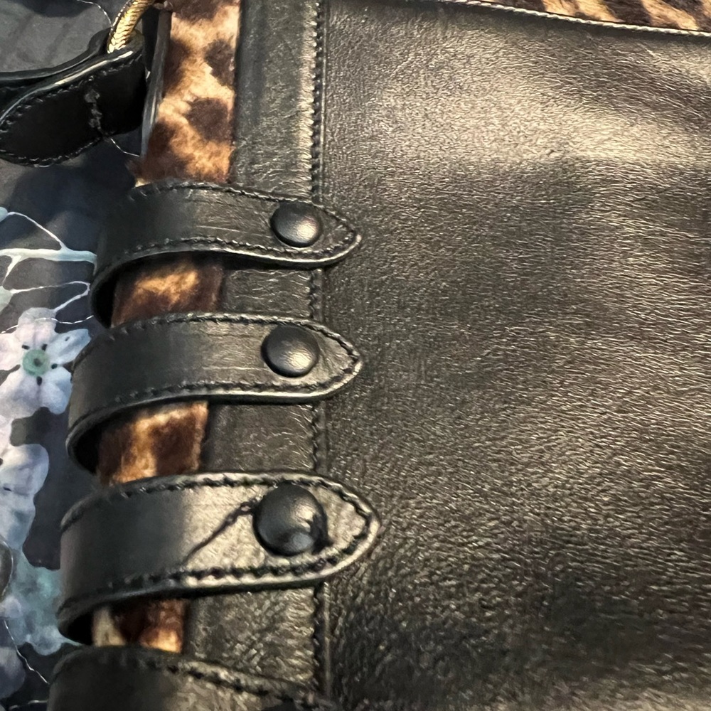 Christian Louboutin Farida Leopard Calf Hair & Leather Messenger Crossbody Bag - Picture 6 of 13